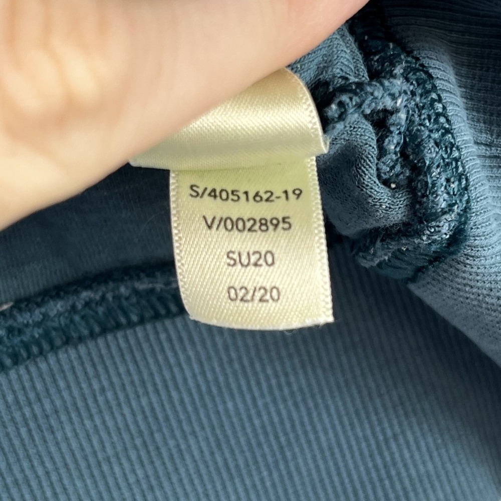 Athleta Sweatshirt Women M Teal Blue Raglan Crew Neck Slub Knit Pullover Sweater - Picture 11 of 12